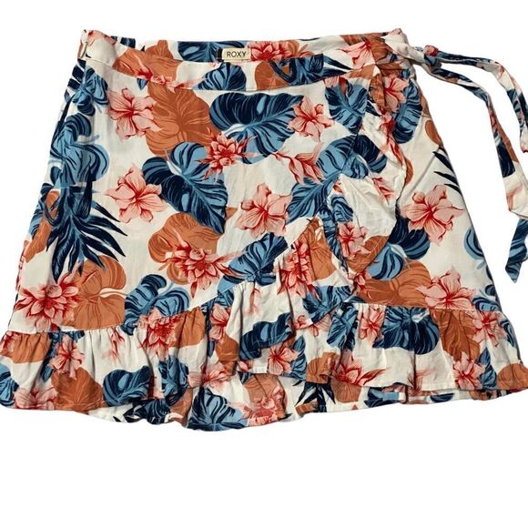 Roxy Hawiian Floral Print Halo Wrap Skirt Size Small - Picture 5 of 10